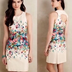 Anthropologie Maeve Tea Garden Floral Sheath Dress